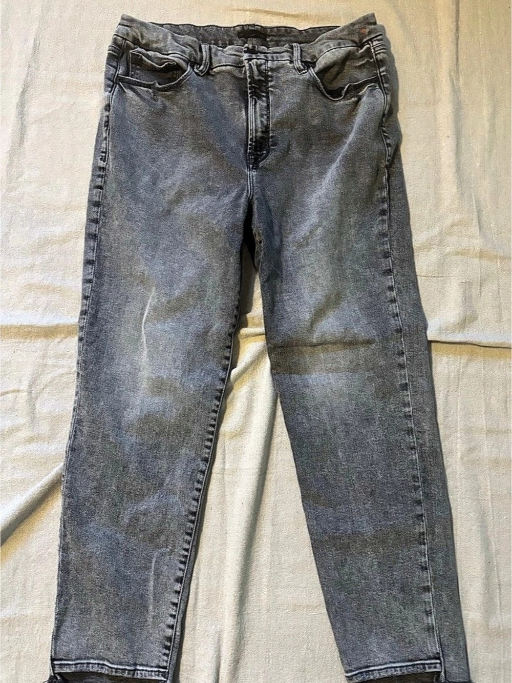 Good American Good Classic Baby Step Hem Black Raw Hem Jeans Waist 15